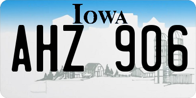 IA license plate AHZ906