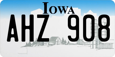 IA license plate AHZ908