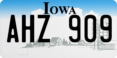 IA license plate AHZ909