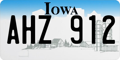 IA license plate AHZ912