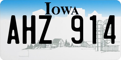 IA license plate AHZ914