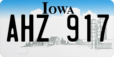 IA license plate AHZ917