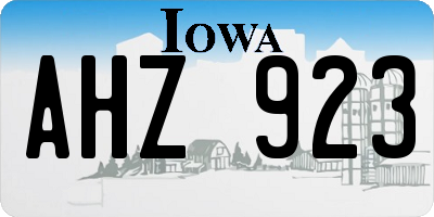 IA license plate AHZ923