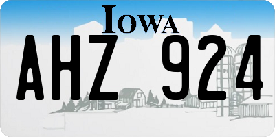 IA license plate AHZ924