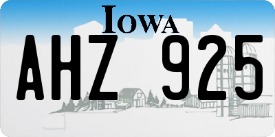 IA license plate AHZ925