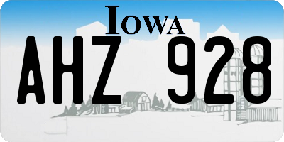 IA license plate AHZ928