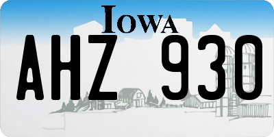 IA license plate AHZ930