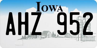 IA license plate AHZ952