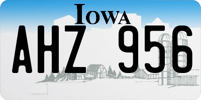 IA license plate AHZ956