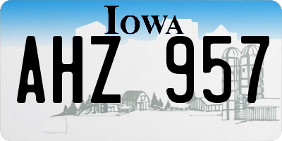 IA license plate AHZ957