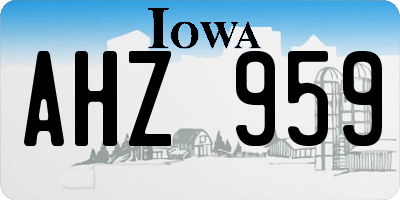 IA license plate AHZ959