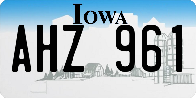 IA license plate AHZ961