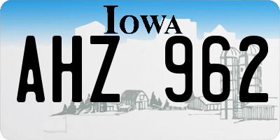 IA license plate AHZ962
