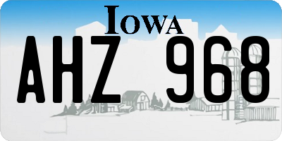 IA license plate AHZ968