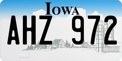 IA license plate AHZ972