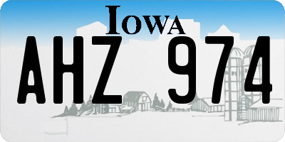 IA license plate AHZ974