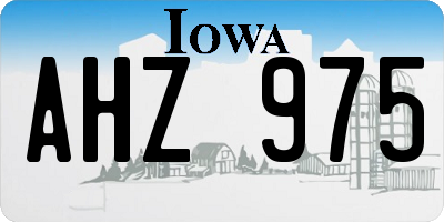 IA license plate AHZ975