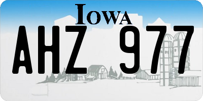 IA license plate AHZ977