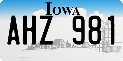 IA license plate AHZ981