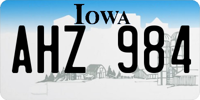 IA license plate AHZ984