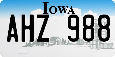 IA license plate AHZ988