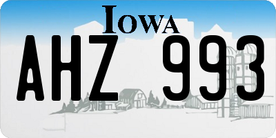 IA license plate AHZ993