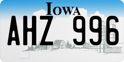 IA license plate AHZ996