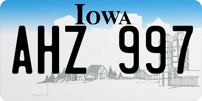 IA license plate AHZ997
