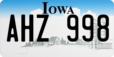 IA license plate AHZ998