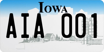 IA license plate AIA001