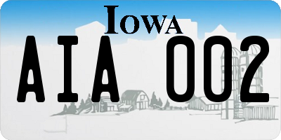 IA license plate AIA002