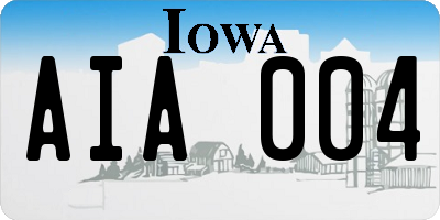IA license plate AIA004