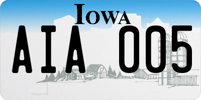IA license plate AIA005
