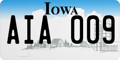 IA license plate AIA009