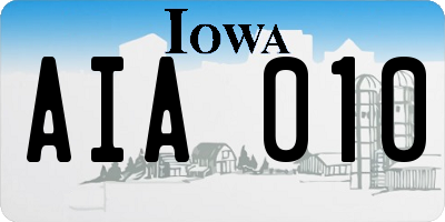 IA license plate AIA010