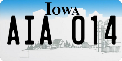IA license plate AIA014