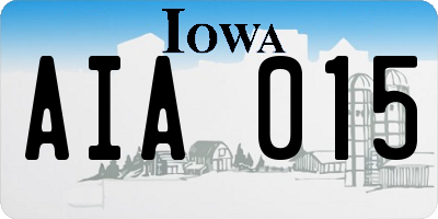 IA license plate AIA015