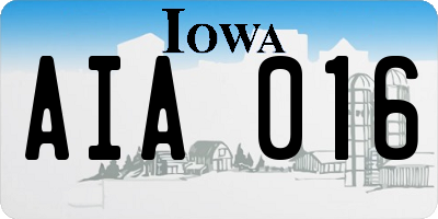 IA license plate AIA016