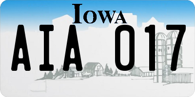 IA license plate AIA017