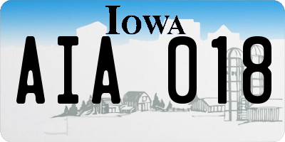IA license plate AIA018