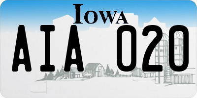 IA license plate AIA020