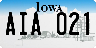 IA license plate AIA021