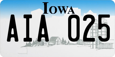 IA license plate AIA025