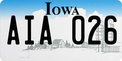 IA license plate AIA026