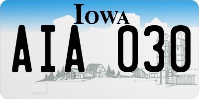 IA license plate AIA030