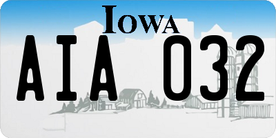 IA license plate AIA032
