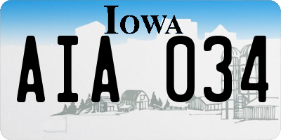 IA license plate AIA034