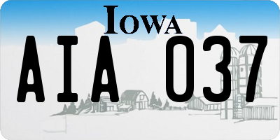 IA license plate AIA037