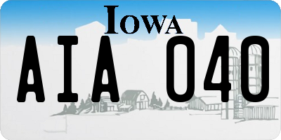 IA license plate AIA040