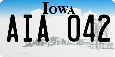 IA license plate AIA042